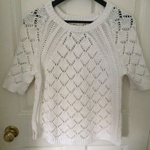 CRISP WHITE crochet summer sweater
